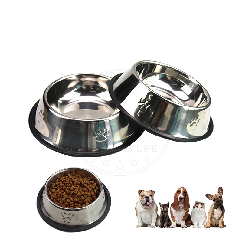 Mangkuk Stainless Steel Anjing Kucing Anti Slip Anti Semut Selip Pet Bowl Aksesoris Hewan