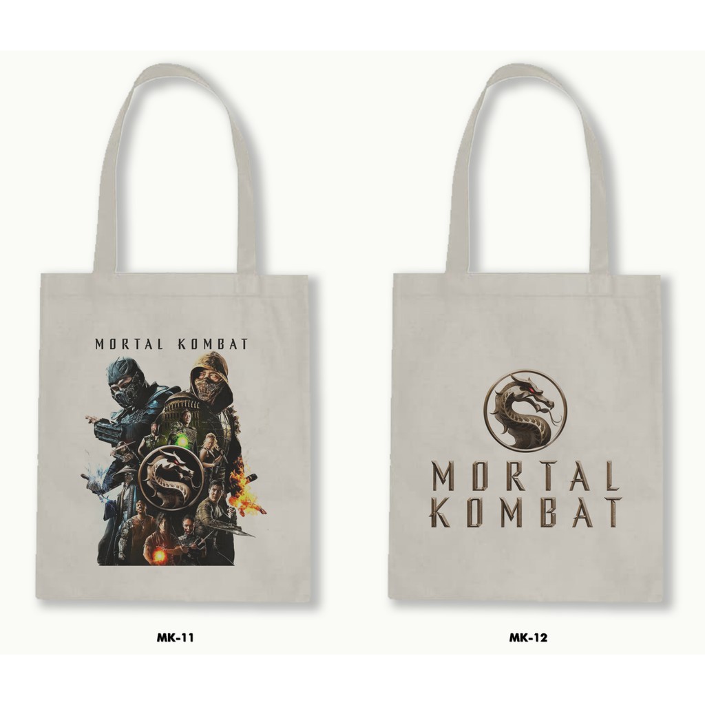 Tas Tote Bag Resleting Kanvas/Blacu  - Mortal Kombat .01