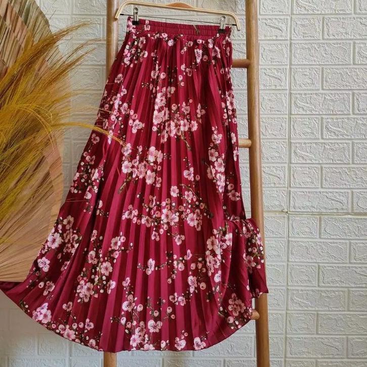 ➨ NEW/Rok plisket model payung motif bunga ♔