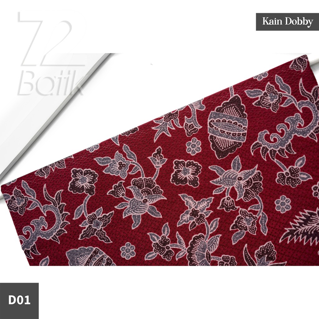 KAIN BATIK PREMIUM Dobby Motif Kembang Asri Warna Merah Abang Dolbi Dobi Doby 722875 Cap 72 Jarik Jarit Samping Kebat Panjang Batik Dobby Modern Premium Bahan Seragam Batik Pernikahan Kantor Keluarga Murah Kamen Jadi Batik Bali Lembaran