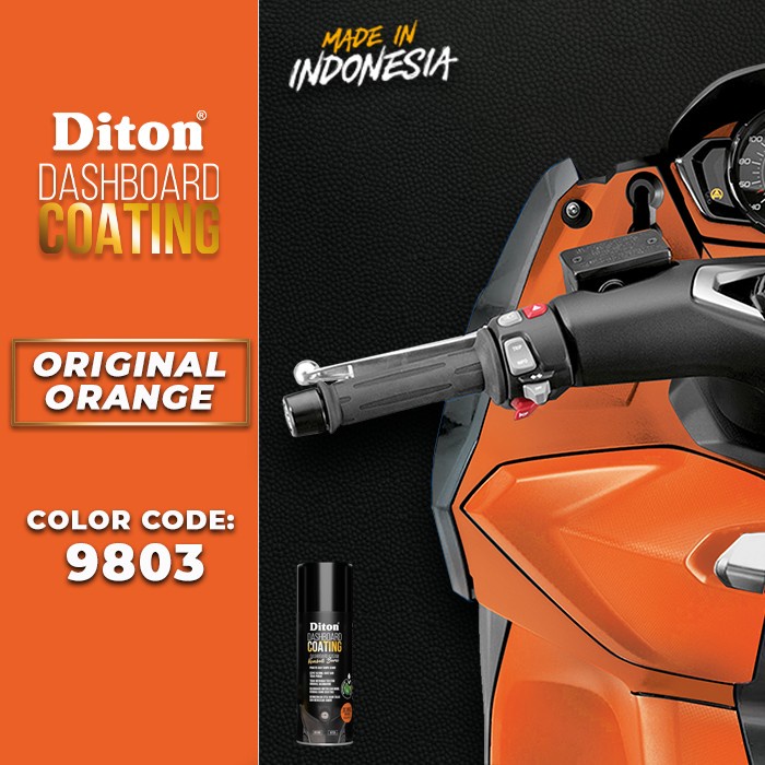 DITON PREMIUM DC 9803 DASHBOARD COATING ORANGE Jingga Cat Semprot Pylox Pilox