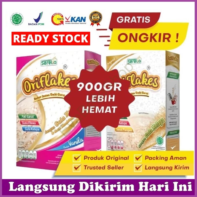 Jual Oriflakes 900gr Outmeal Sereal Diet Tepung Umbi Pati Garut Obat ...