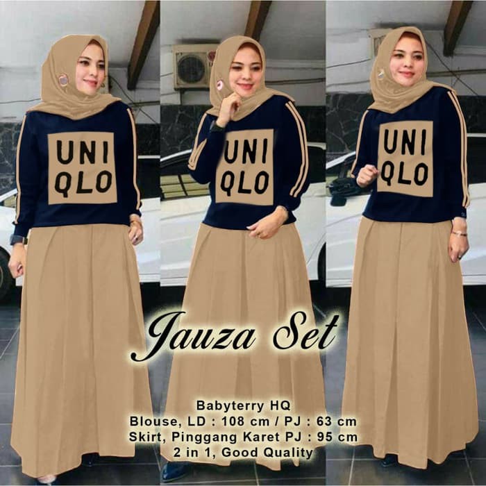 Gamis Bangkok Best Seller Import Terbaru Jauza Set Mocca [Gamis 0152] TBR Baju Gamis Wanita Te 49LWM