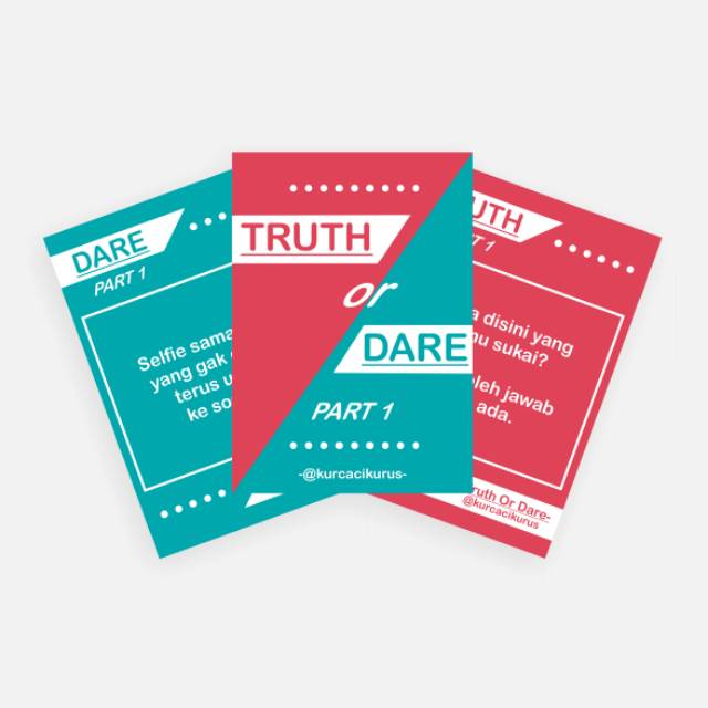 Part 1 Kartu Truth Or Dare Kurcaci Kurus Shopee Indonesia