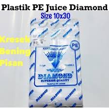 PE Diamond Ukuran 10x30 / Kresek Diamond Ukuran 10x30 Kresek PE Juice 1cup ukuran 10x30