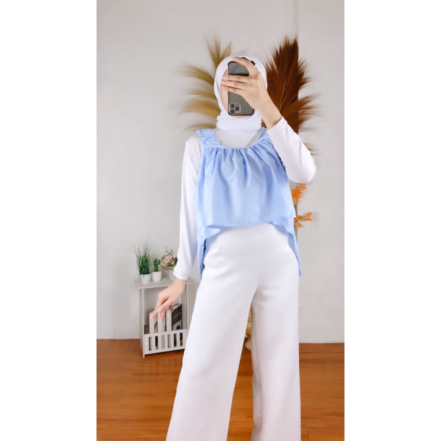 RX Fashion - Tanktop Layer / Tanktop Sesil Gingham // Tanktop Wanita -BN-SOFTBLUE