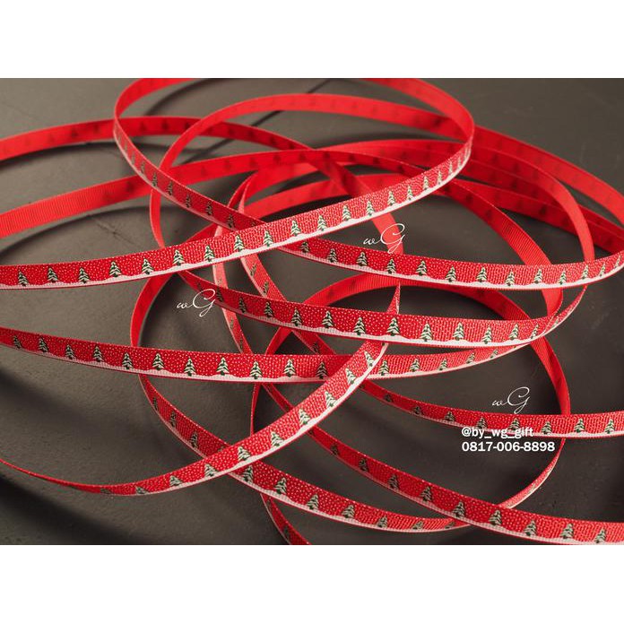 

PITA NATAL / CHRISTMAS - GROSSGRAIN -MERAH - POHON NATAL SALJU; L 1 CM - 20 YARD TERLENGKAP