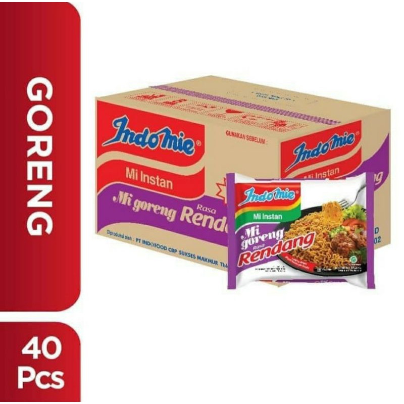 

Indomie goreng rendang 1 dus isi 40 bks