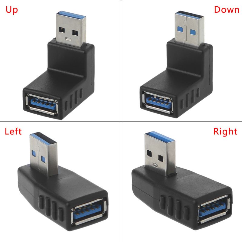 VIVI   90˚ Left Right Angled USB 3.0 A Male To Female Connector Adapter For Laptop PC