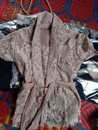 Kebaya Anak Brukat Modern (gratis Bando) Setelan Baju Brokat & Rok Batik Bayi Balita Kutu Baru Ruru