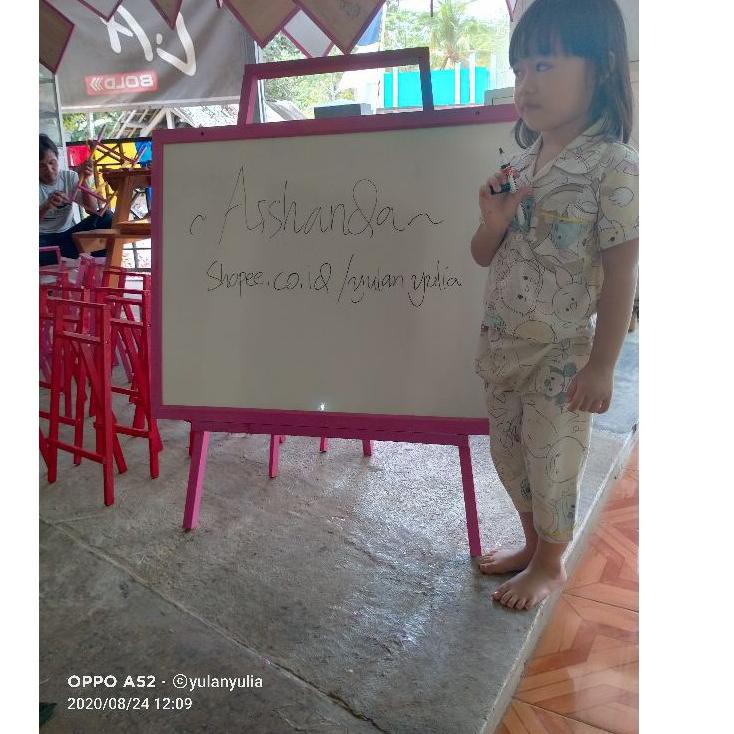 

Laris VS8 Papan Tulis 60x80 / white board ukuran besar+ standing free spidol+ penghapus 88 Terlaris