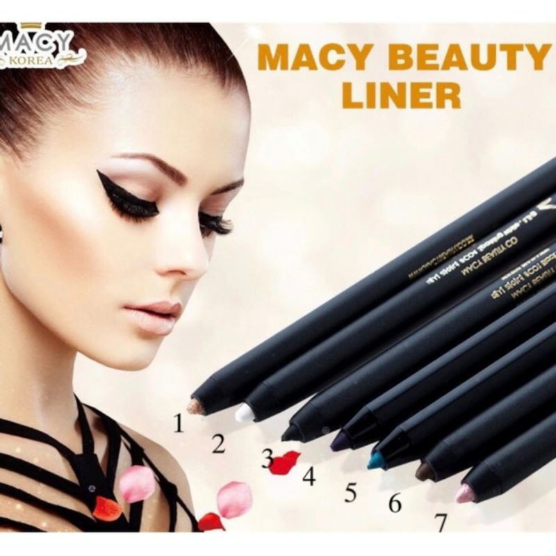 MACY BEAUTY PENCIL LINER GLITTER WATERPROOF EYELINER KOREA
