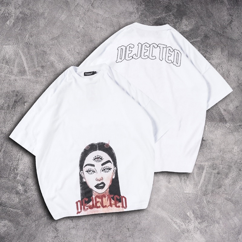 [N00812] T-shirt Oversized Distro Motif DEJECTED XXX