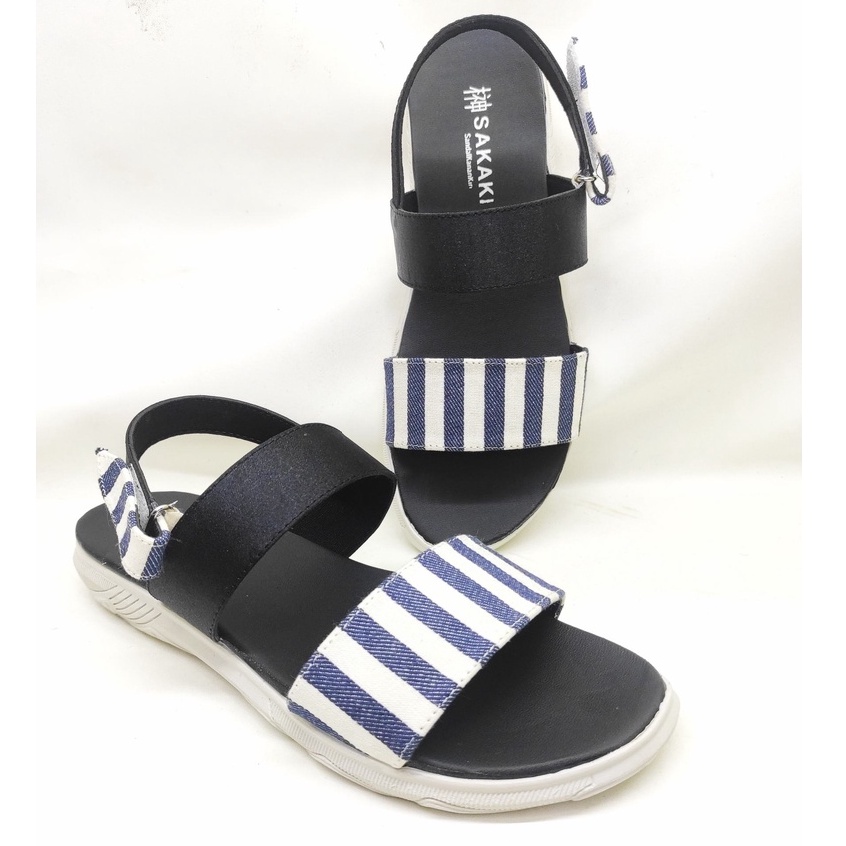 BTS - Sandal Tali Wanita Terbaru Sandal korea Style Sendal Perempuan Motif Kotak-Kotak 021-4