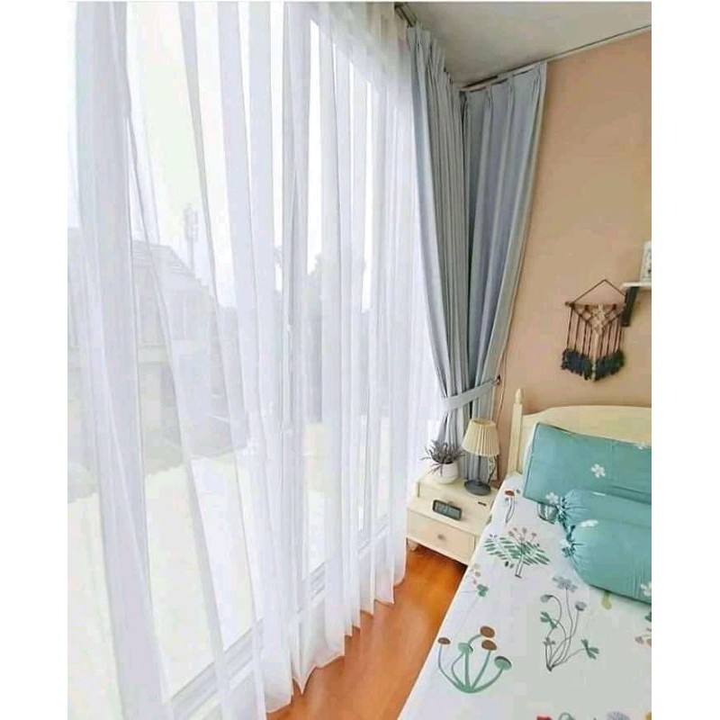 Vitras Gorden Lapisan Gorden Polos Putih