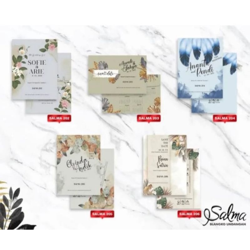 (bisa 50pcs) Undangan pernikahan aesthetic murah unik elegan sederhana blanko Salma terbaru