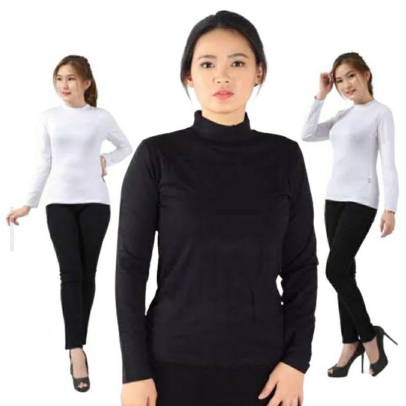 manset badan wanita size XXL kaos wanita model turtle neck manset badan wanita model leher/krah tinggi lengan panjang bahan spandek berkwalitas