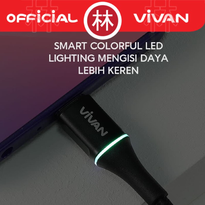 Vivan VDL100 Data Cable Lightning With LED Light 2.4A