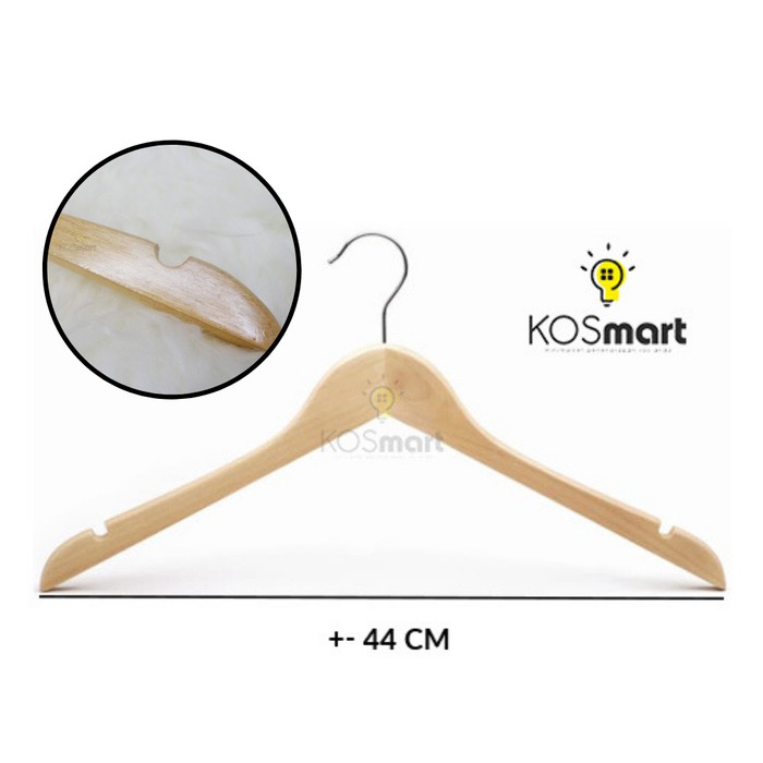 Hanger kayu (Wood hanger) / Gantungan baju kayu Baju Dewasa - 44cm