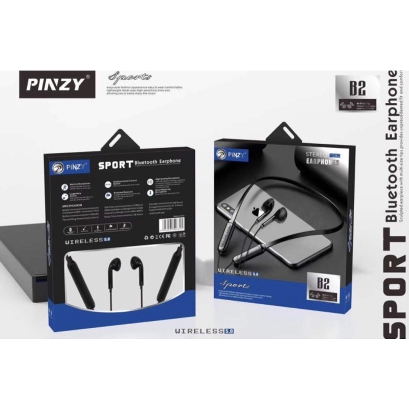 Headset Bluetooth Sport PINZY B2 Stereo Earphones - Headset Bluetooth B2 PINZY