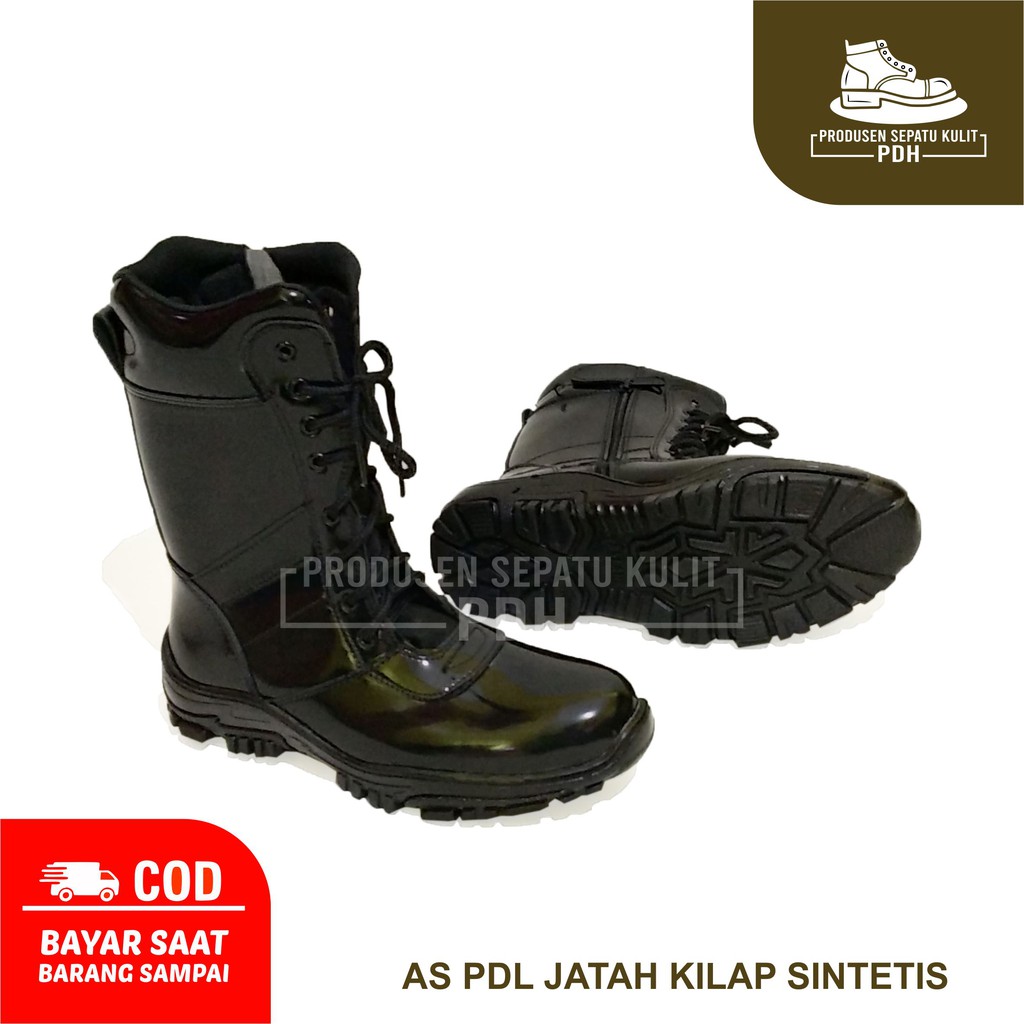 SEPATU PDL KILAT KILAP MENGKILAP PDL SATPAM SECURITY SATPOL PP TNI AD POLISI PDL KULIT SINTETIS