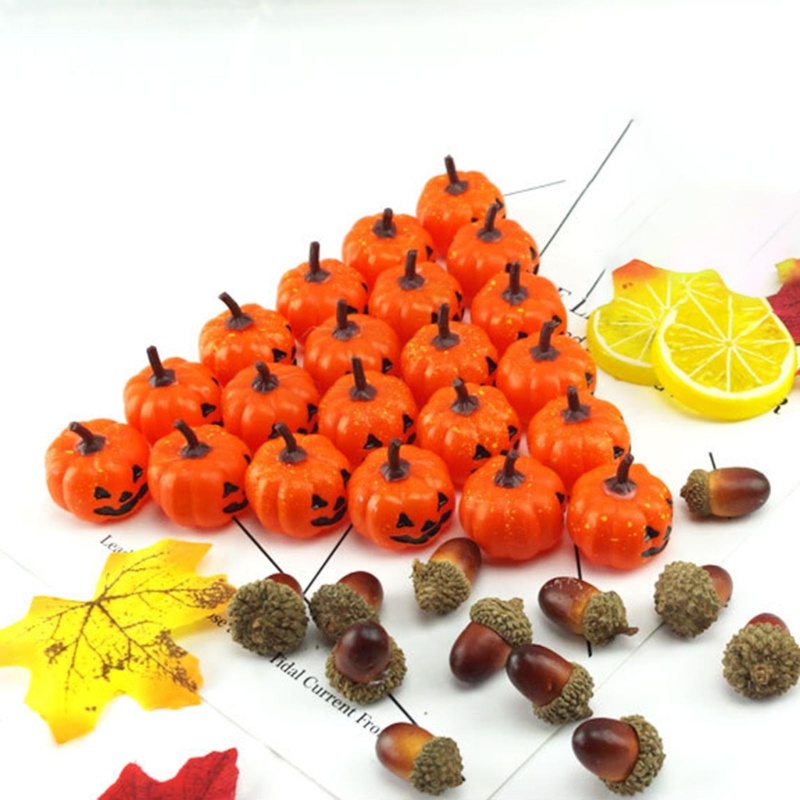 16pcs Labu Buatan Bahan Busa Untuk Dekorasi Pesta Halloween