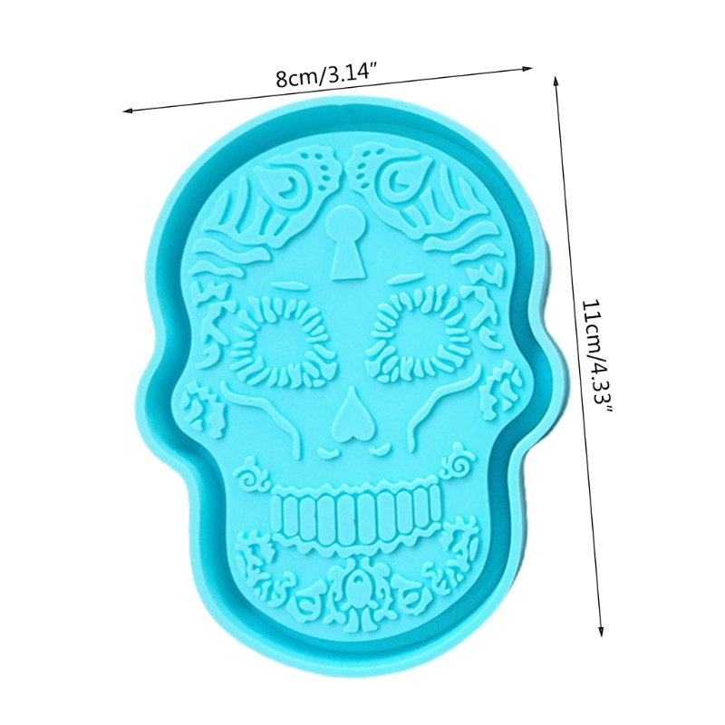 SIY  Resin Tray Mold Resin Skull Head Shape Tray Mold Serving Board Silicone Mold