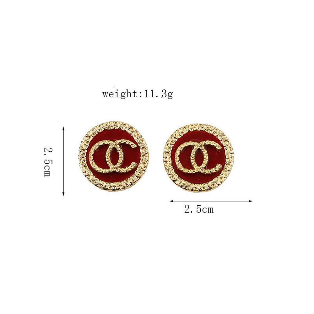 Mxbeauty Anting Huruf C Mewah Elegan Ear Studs Double C Letter Perhiasan Hadiah Gala Pesta Stud Earrings