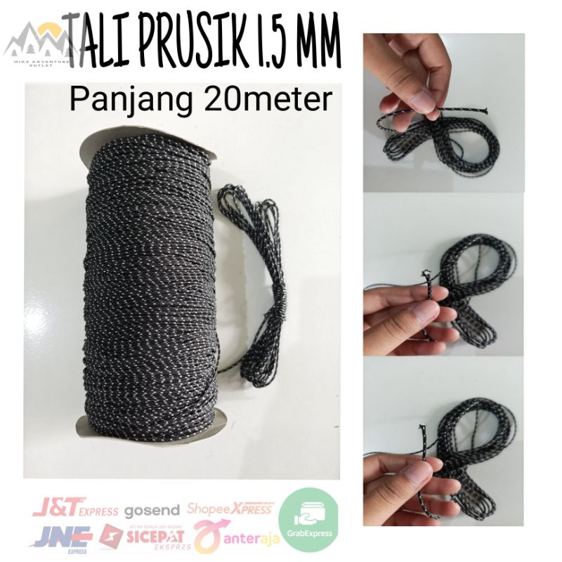 TALI PRUSIK UKURAN 1.5mm Panjang 20meter
