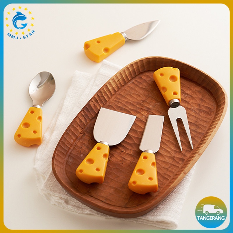 【6 pcs】Cheese Cutlery/Alat Makan Keju/Sendok Garpu Pisau Keju Korea/Cheese Cutleries