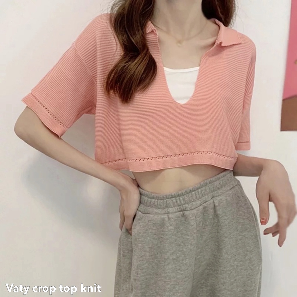 Vaty crop top knit -Thejanclothes