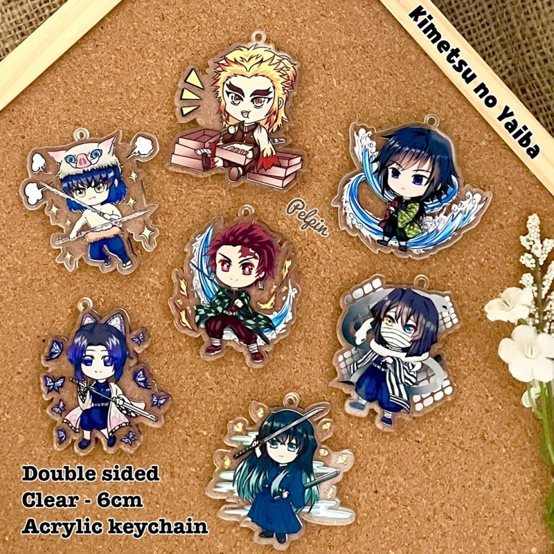 gantungan kunci anime keychain demon slayers kimetsu no yaiba besar 6cm hashira tanjiro giyuu