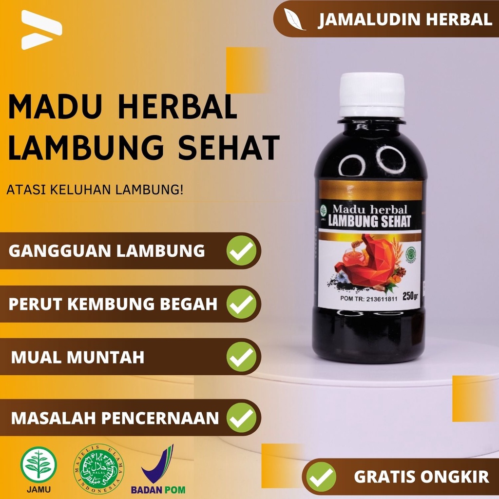 Obat Asam Lambung - Obat GERD - Tukak Lambung - Gastroparesis - Dispepsia - Gastroenteritis Kurmaqu-MADU HERBAL 125gr