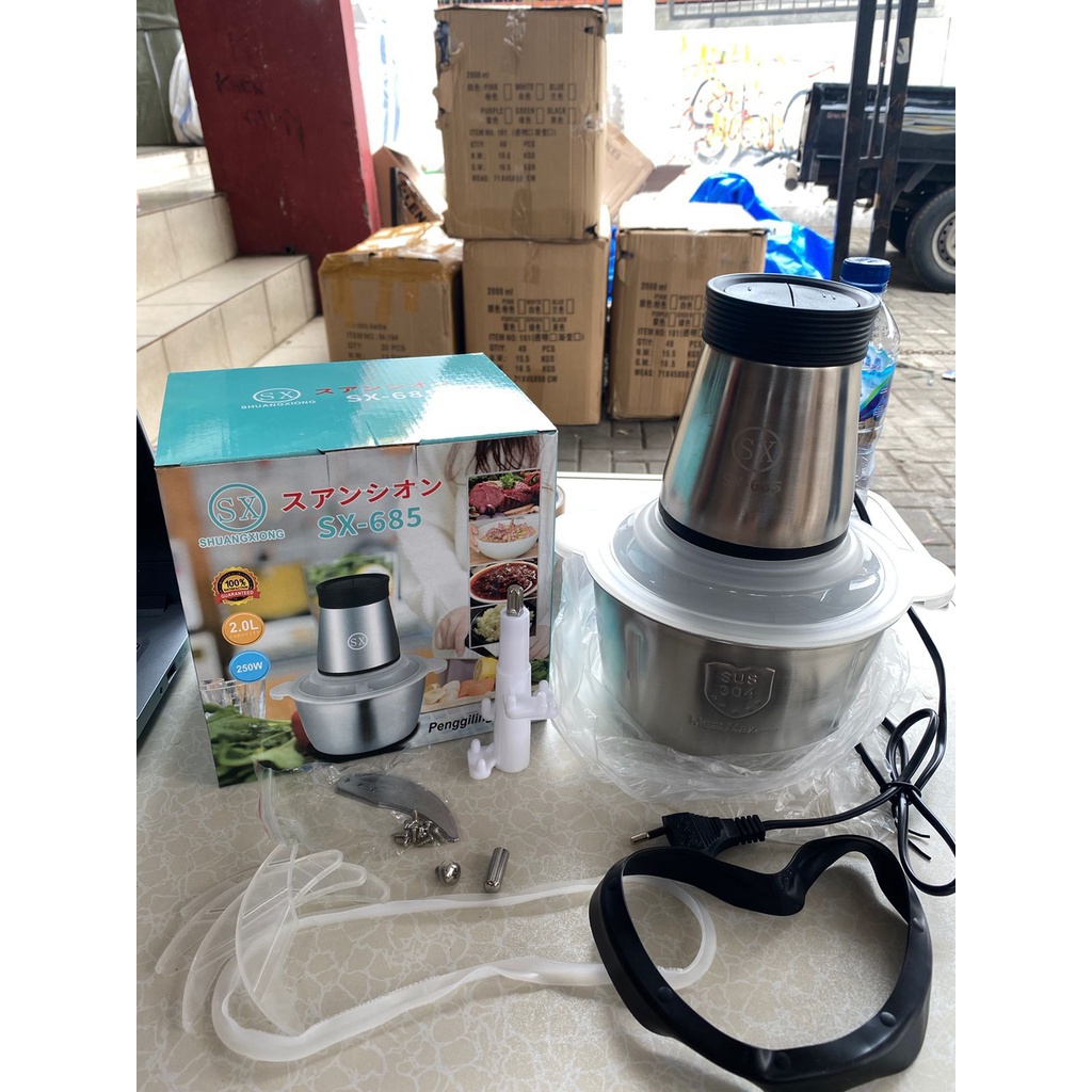 Blender Portable SX-685 Multifungsi | Blender Multifungsi Stainless Steel SX685 | Blender Daging Shuangxiong SX 685 Anti Karat | FMS