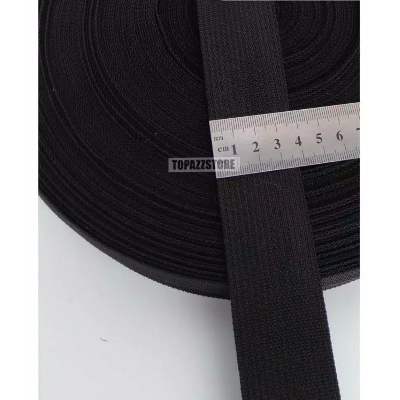 Tali Webbing Murah Warna Hitam 4 cm Bisband Tas KRBBL38CMST