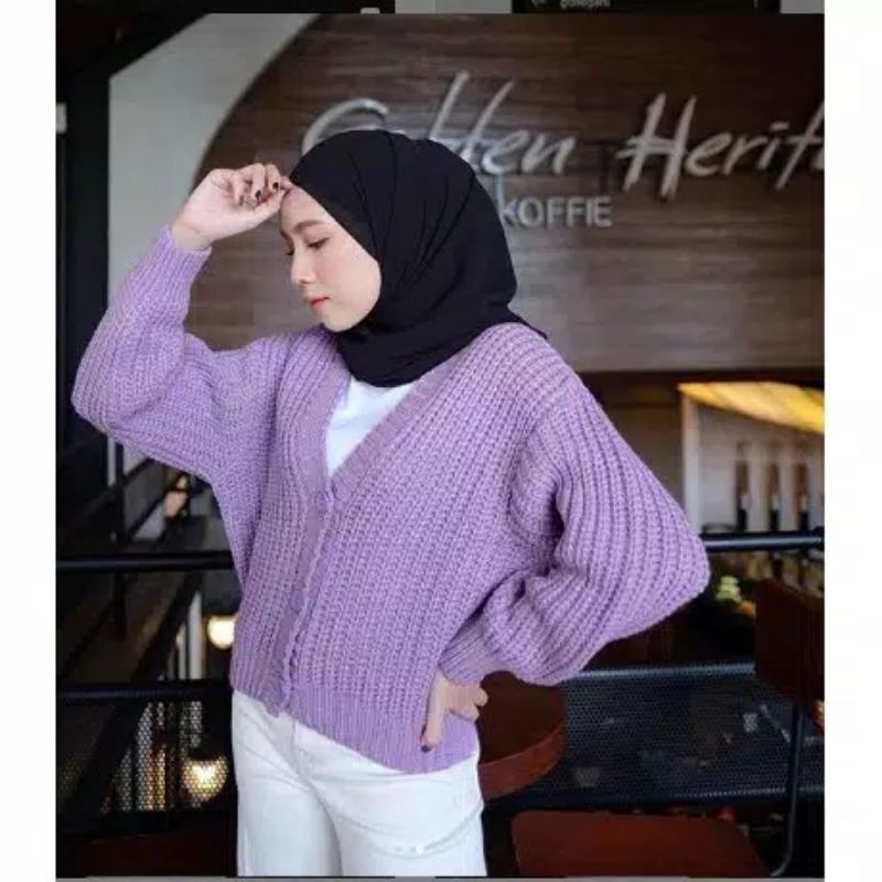 MURAH/ NAKARA CARDI RAJUT PREMIUM TEBAL /3Get Halus dan Adem-Lilac