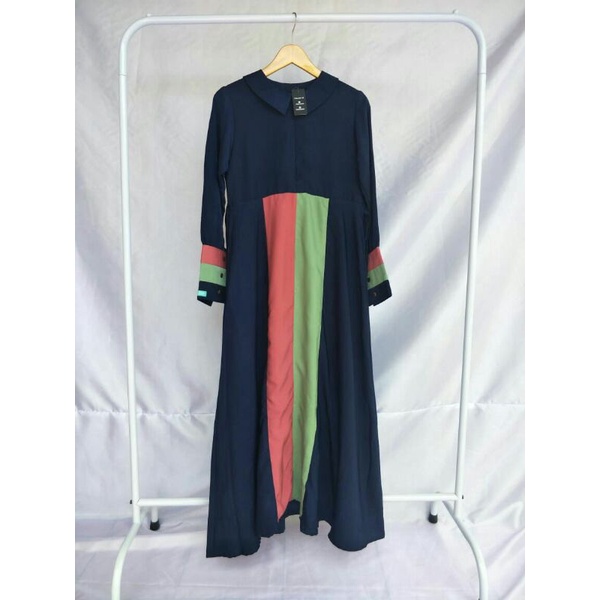 GAMIS RAINBOW NAVY BY JILBAB ALFATH BAHAN WOLLYCREPE GAMIS MUSLIMAH POLOS KOMBINASI DAILY GAMIS MUSL