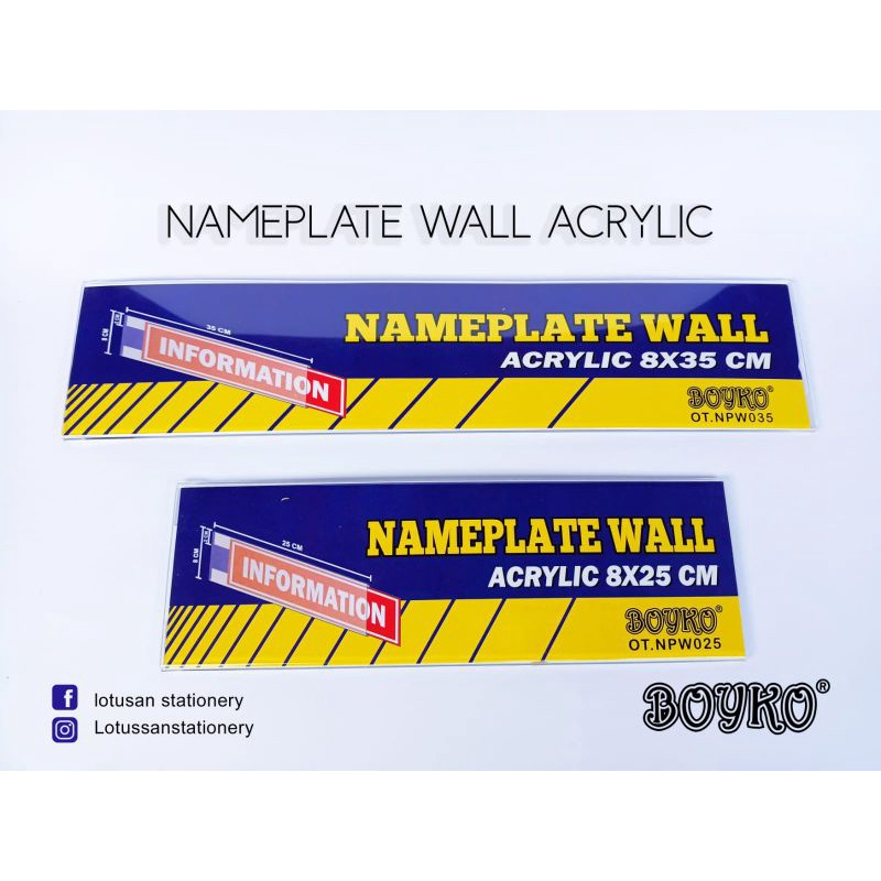 

Name plate Wall Boyko 8x35 CM