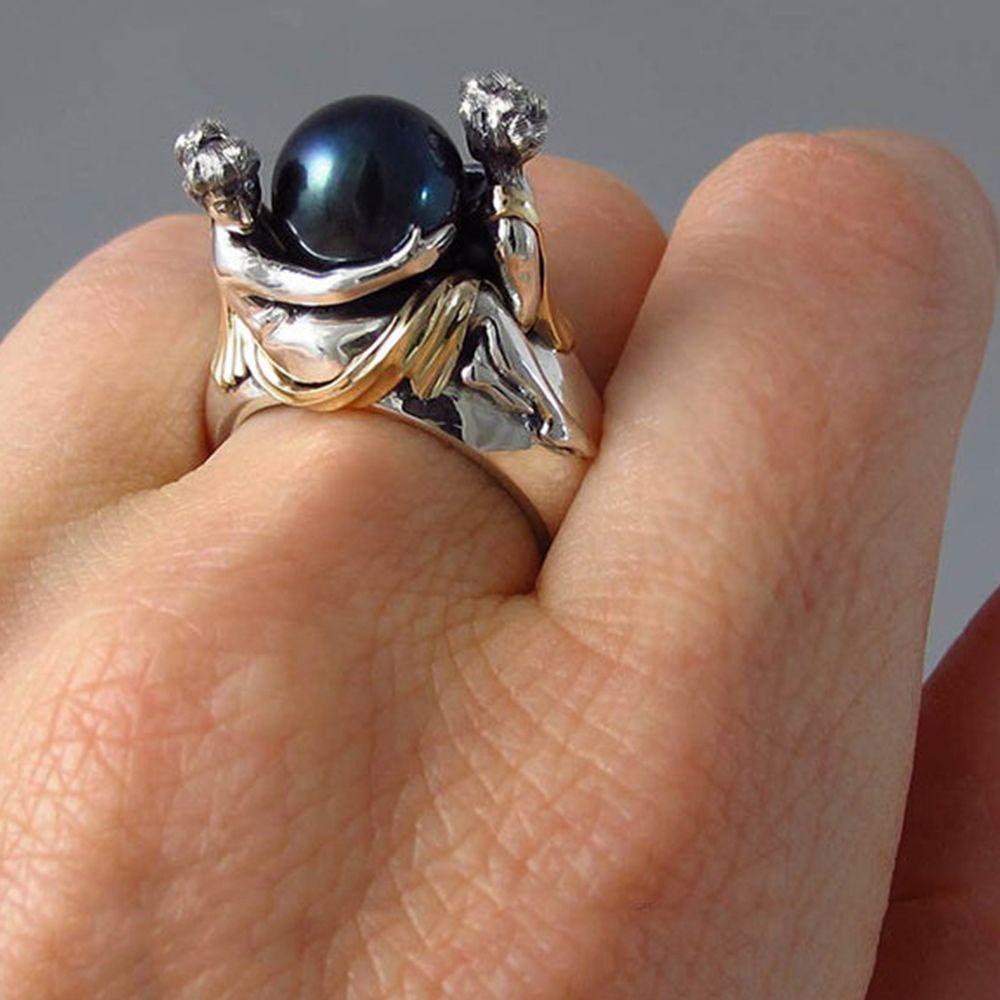 Mxbeauty Cincin Pasangan Fashion Perhiasan Aksesoris Kepribadian Hadiah Hari Valentine Perhiasan Gaya Korea