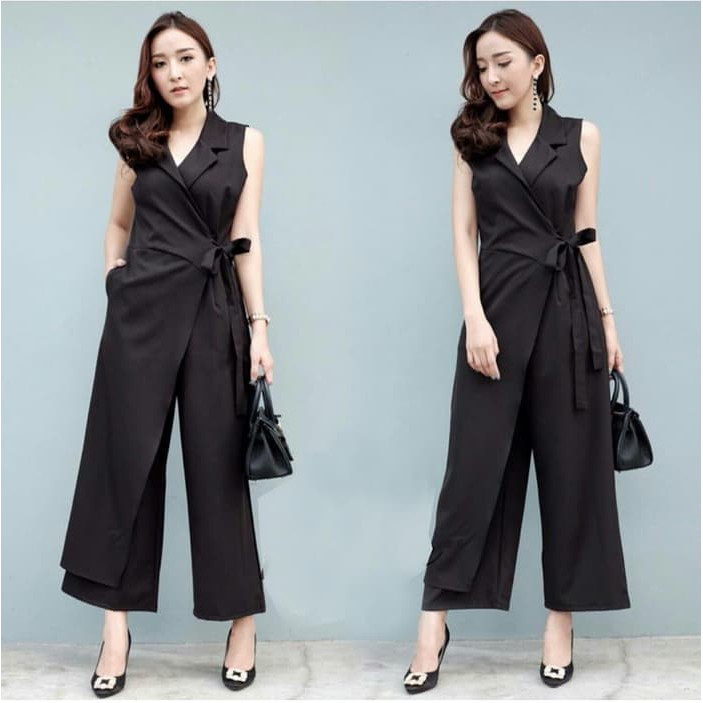 HOT CN 62212 CLARA OVERALL JUMPSUIT ROK PANJANG BAJU KODOK WEARPAK WANITA MURAH SIMPLE ELEGAN MUSLIM