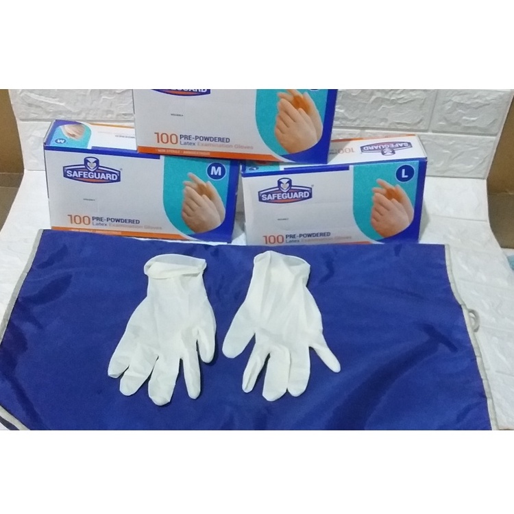 Sarung tangan safeguard pre powdered isi 100pcs