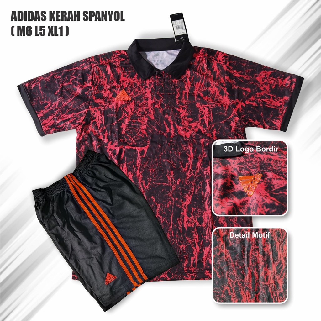 SETELAN FUTSAL ADIDAS KERAH SPANYOL
