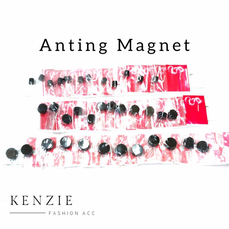 [paling laku] Anting magnet hitam isi 12 pcs