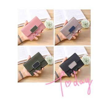 ♥SKY♥ Retro Paragraf Pendek dompet Forever young Polos Dompet Wanita Import C2-8