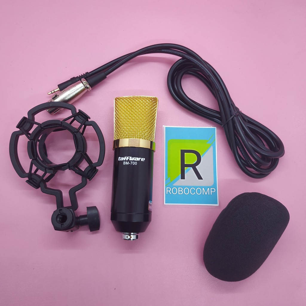 MICROPHONE BM700+AUDIO SPLITTER PAKETAN MURAH