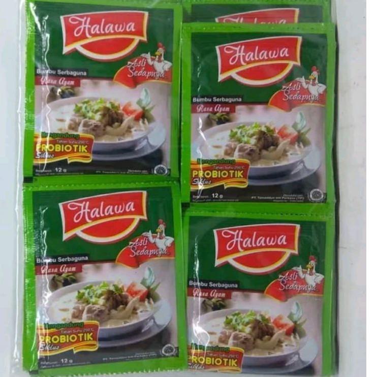 

(msqv -274) BUMBU MASAK INSTAN PROBIOTIK RASA AYAM SACHET ISI 12 GRAM BRAND HALAWA ㊑ 91