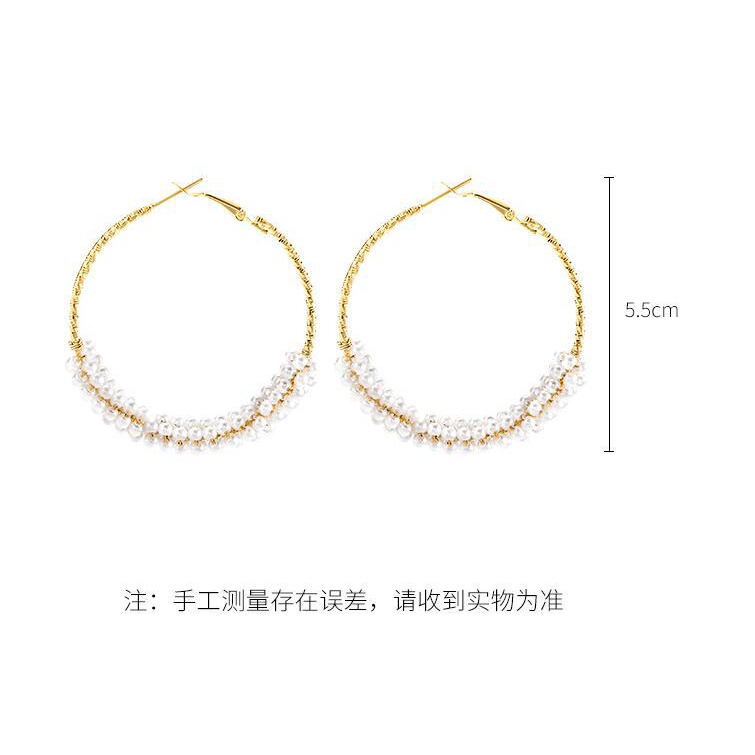 Stud Anting-Anting untuk wanita elegan aksesoris cincin sederhana niche buatan mutiara anting-anting