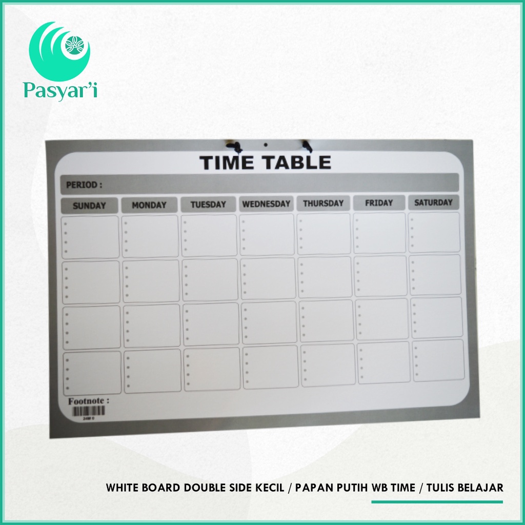 

White Board double side Kecil papan putih wb time tulis belajar