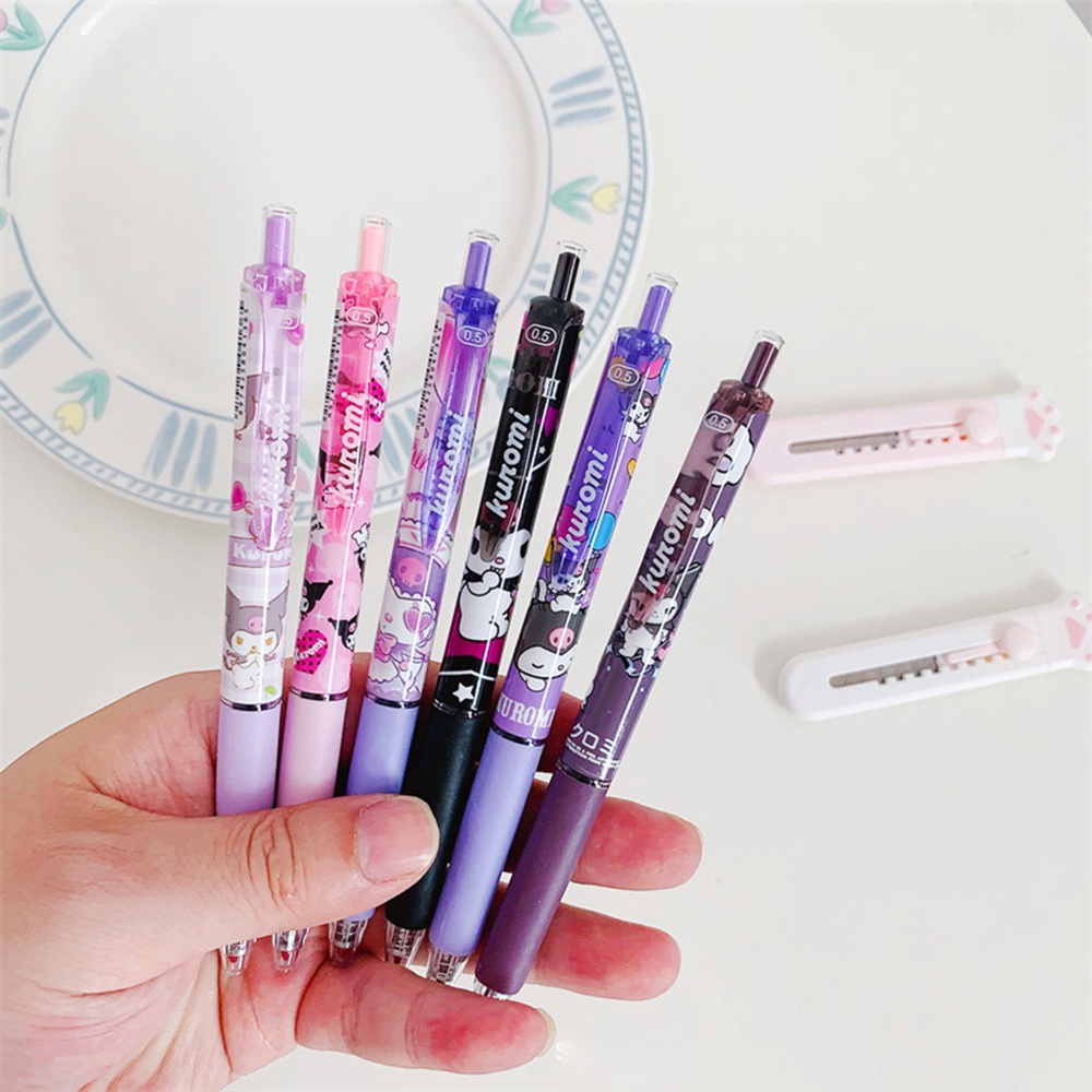 1Buah INS Black Kuromi Kartun Cute Touch Pen Jepang dan Korea Gadis Gel Pena Menulis Siswa