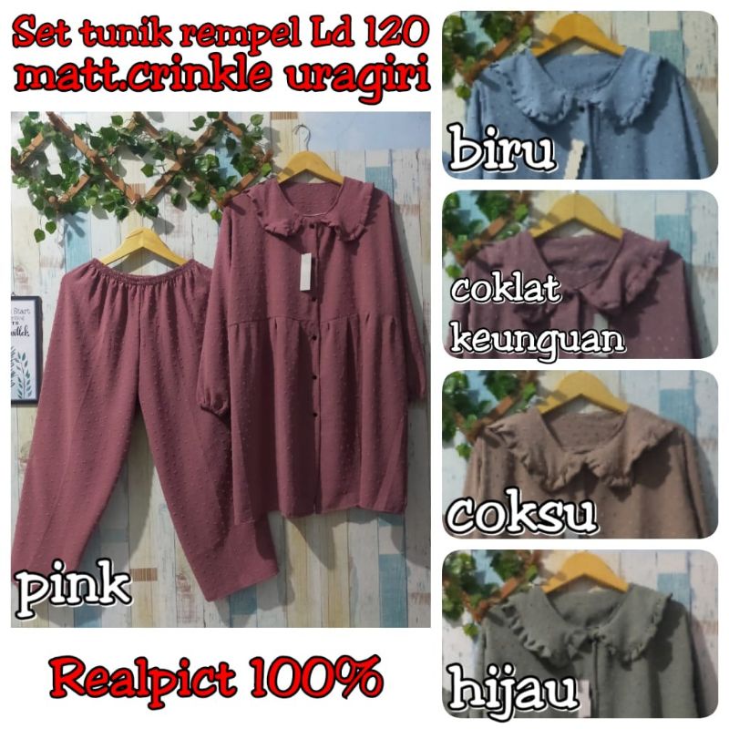 LD 120 SETELAN TUNIK RUBIAH JUMBO/SETCEL URAGIRI JUMBO/ONESET TUNIK JUMBO/SETCEL